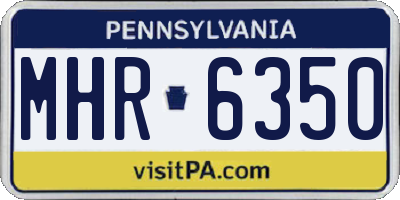 PA license plate MHR6350