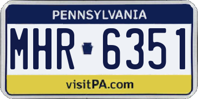 PA license plate MHR6351