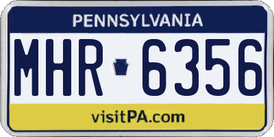 PA license plate MHR6356