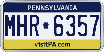PA license plate MHR6357