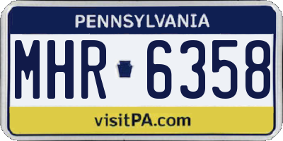 PA license plate MHR6358
