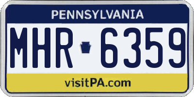 PA license plate MHR6359