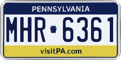 PA license plate MHR6361