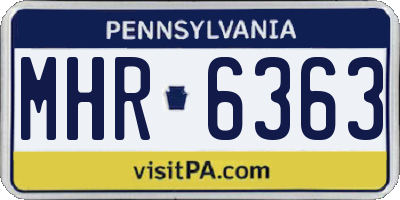 PA license plate MHR6363