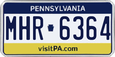 PA license plate MHR6364