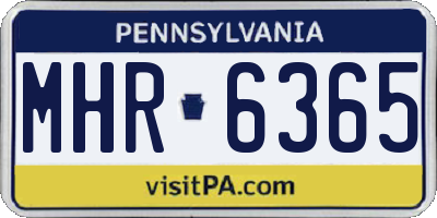 PA license plate MHR6365