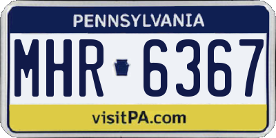 PA license plate MHR6367