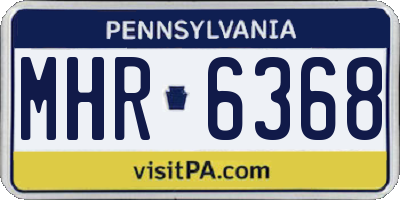 PA license plate MHR6368