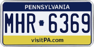 PA license plate MHR6369