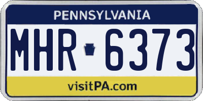 PA license plate MHR6373