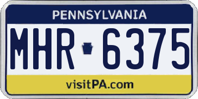 PA license plate MHR6375