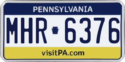 PA license plate MHR6376