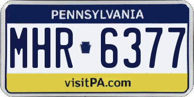 PA license plate MHR6377