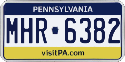 PA license plate MHR6382