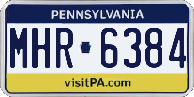 PA license plate MHR6384