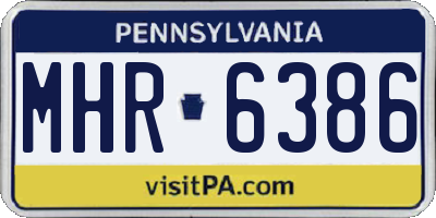 PA license plate MHR6386