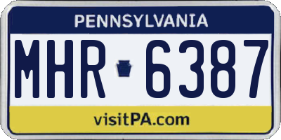 PA license plate MHR6387