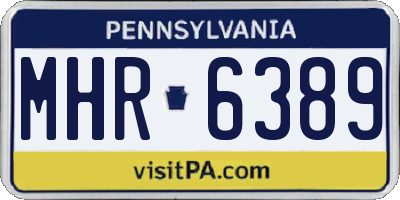 PA license plate MHR6389