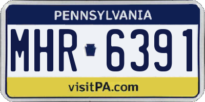 PA license plate MHR6391