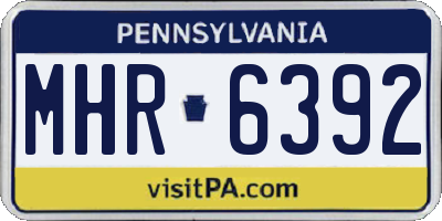 PA license plate MHR6392