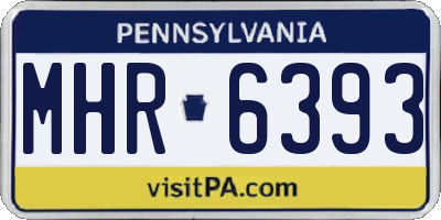 PA license plate MHR6393