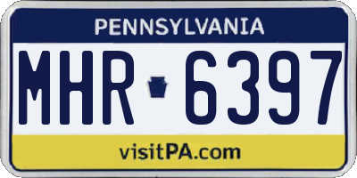 PA license plate MHR6397
