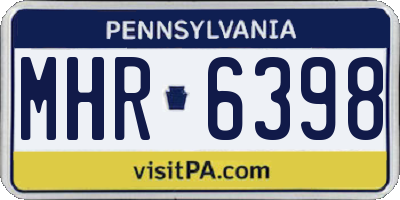 PA license plate MHR6398
