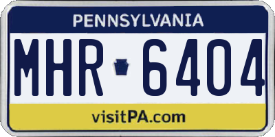 PA license plate MHR6404
