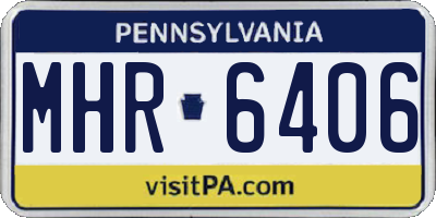 PA license plate MHR6406