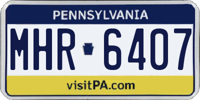 PA license plate MHR6407