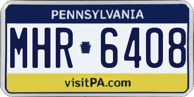PA license plate MHR6408