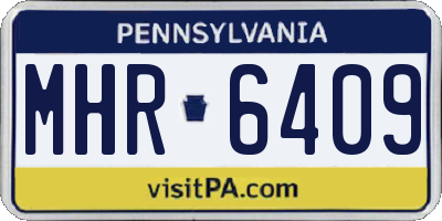 PA license plate MHR6409