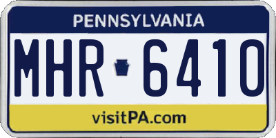 PA license plate MHR6410