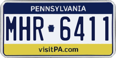 PA license plate MHR6411