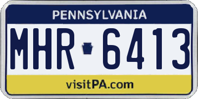 PA license plate MHR6413