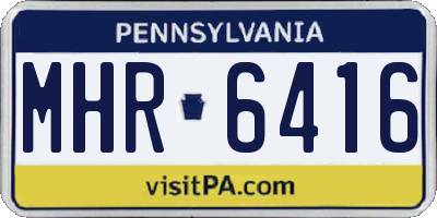 PA license plate MHR6416