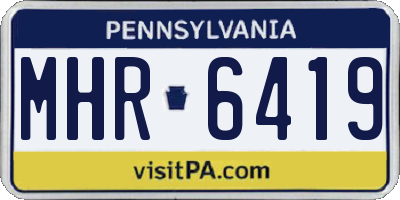 PA license plate MHR6419