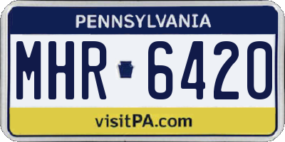 PA license plate MHR6420