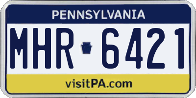 PA license plate MHR6421