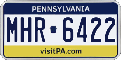 PA license plate MHR6422