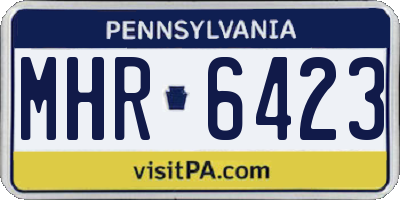 PA license plate MHR6423