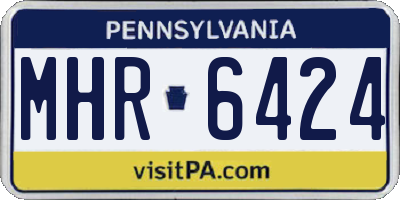 PA license plate MHR6424