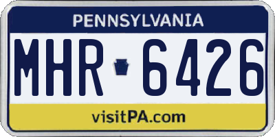 PA license plate MHR6426