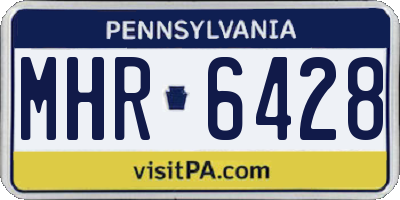 PA license plate MHR6428