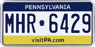 PA license plate MHR6429