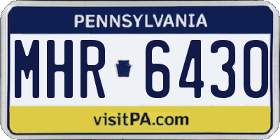 PA license plate MHR6430