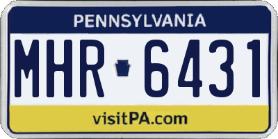 PA license plate MHR6431