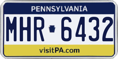 PA license plate MHR6432