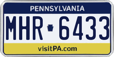 PA license plate MHR6433