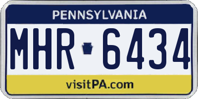 PA license plate MHR6434